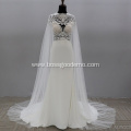 custom made ivory wholebody square neckline long train ball gown wedding dress beads